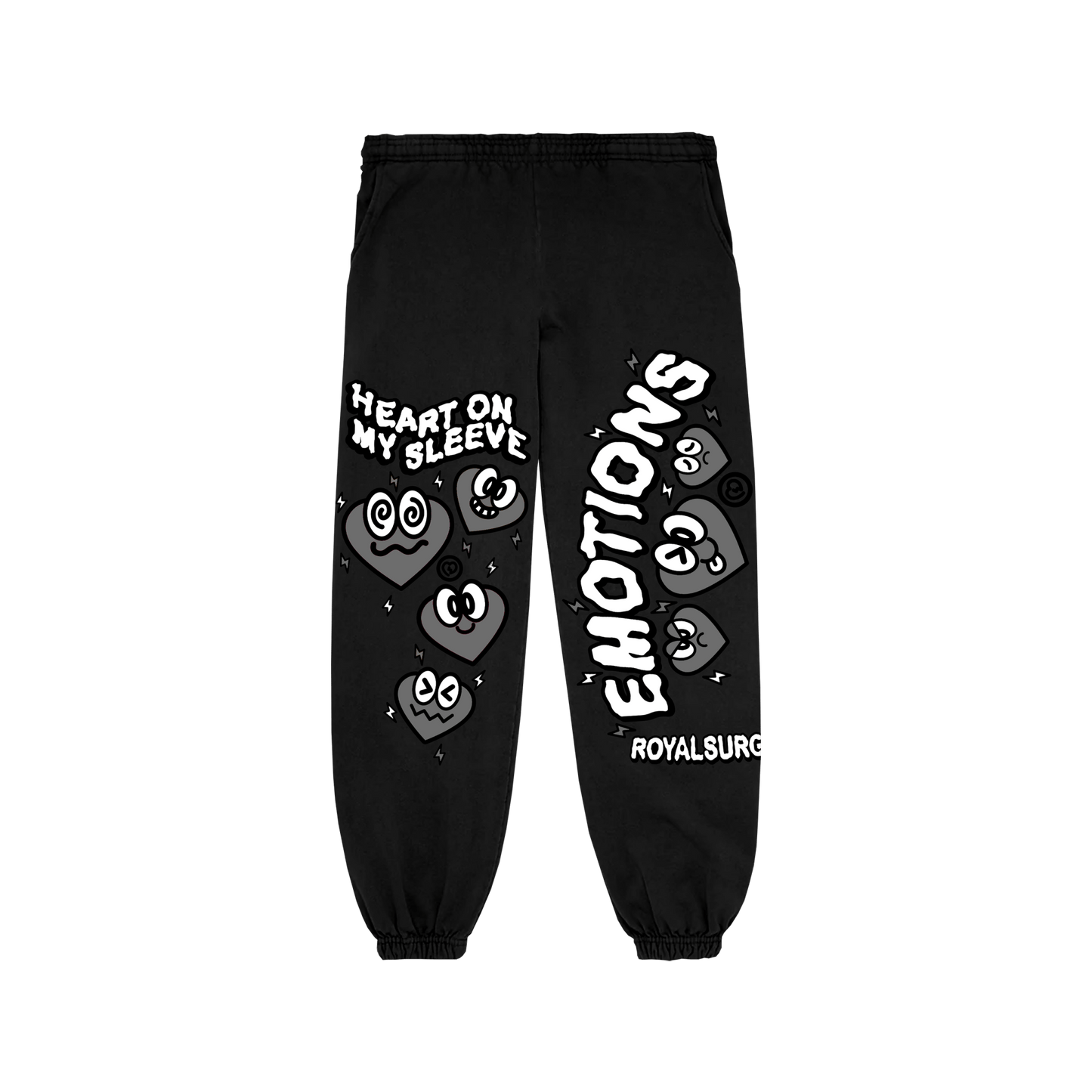 Emotions puff print sweats (Black/Grey) - Royal Surge