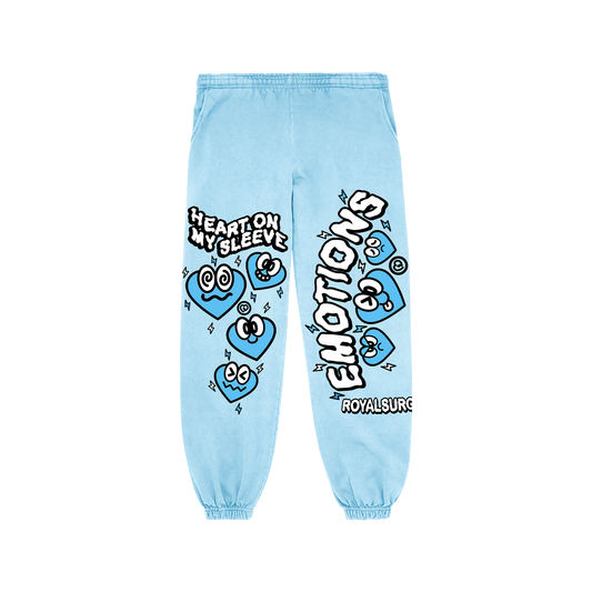 Emotions puff print sweats (Baby Blue)