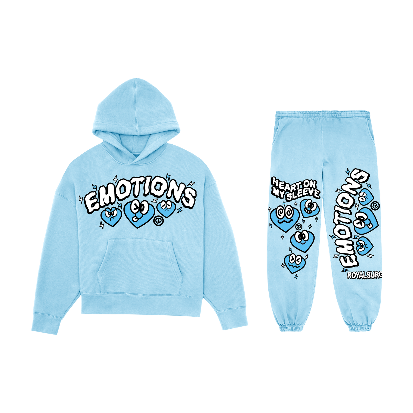 Emotions puff print set (Baby blue)