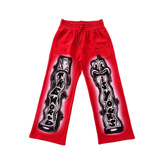 The world is yours airbrush sweats (Red)