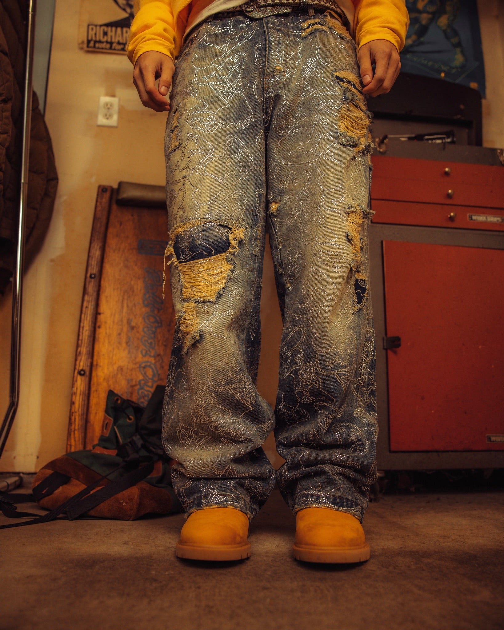 Emotions camo rhinestone denim - Royal Surge