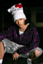 Emotions camo rhinestone zip up (Purple) - Royal Surge