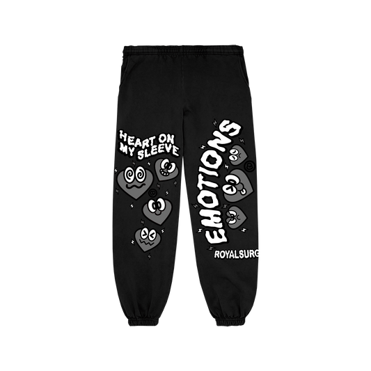 Emotions puff print sweats (Black/Grey) - Royal Surge