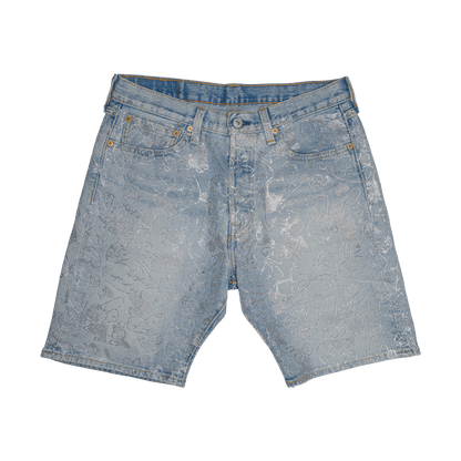 Emotions rhinestone denim jorts (Light wash) - Royal Surge