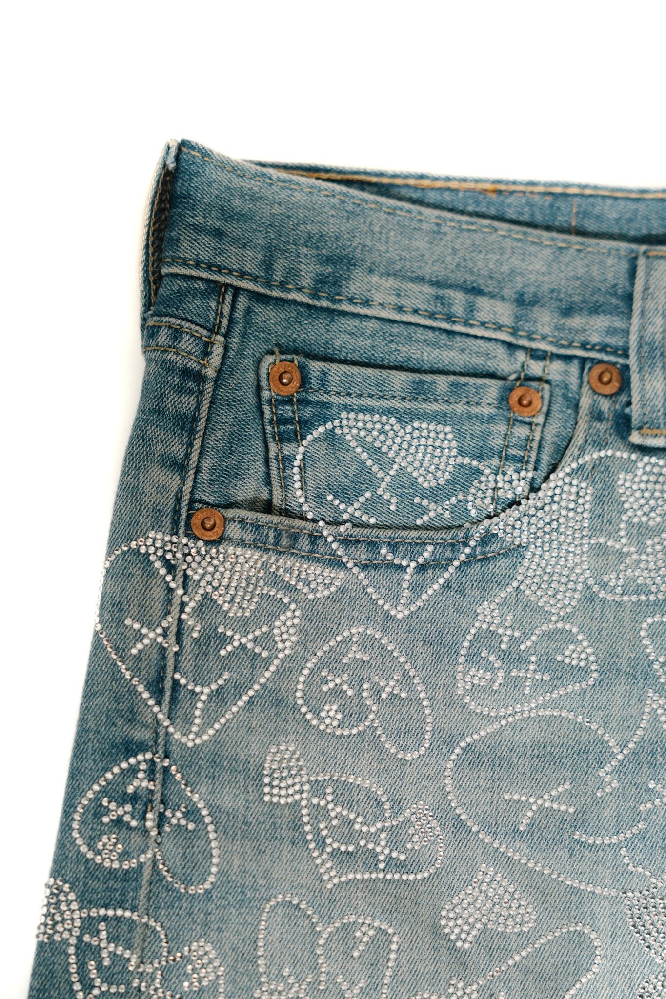 Emotions rhinestone denim (Light wash) - Royal Surge