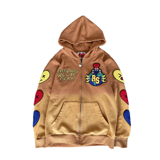 "Everything will be okay" zip - up - Royal Surge