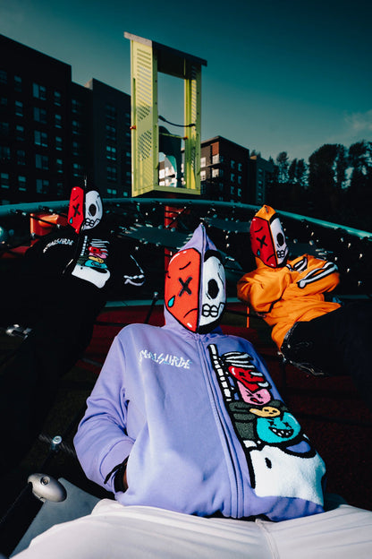 Full zip skeleton hoodie - Royal Surge