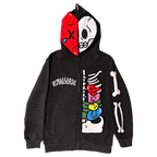 Full zip skeleton hoodie - Royal Surge