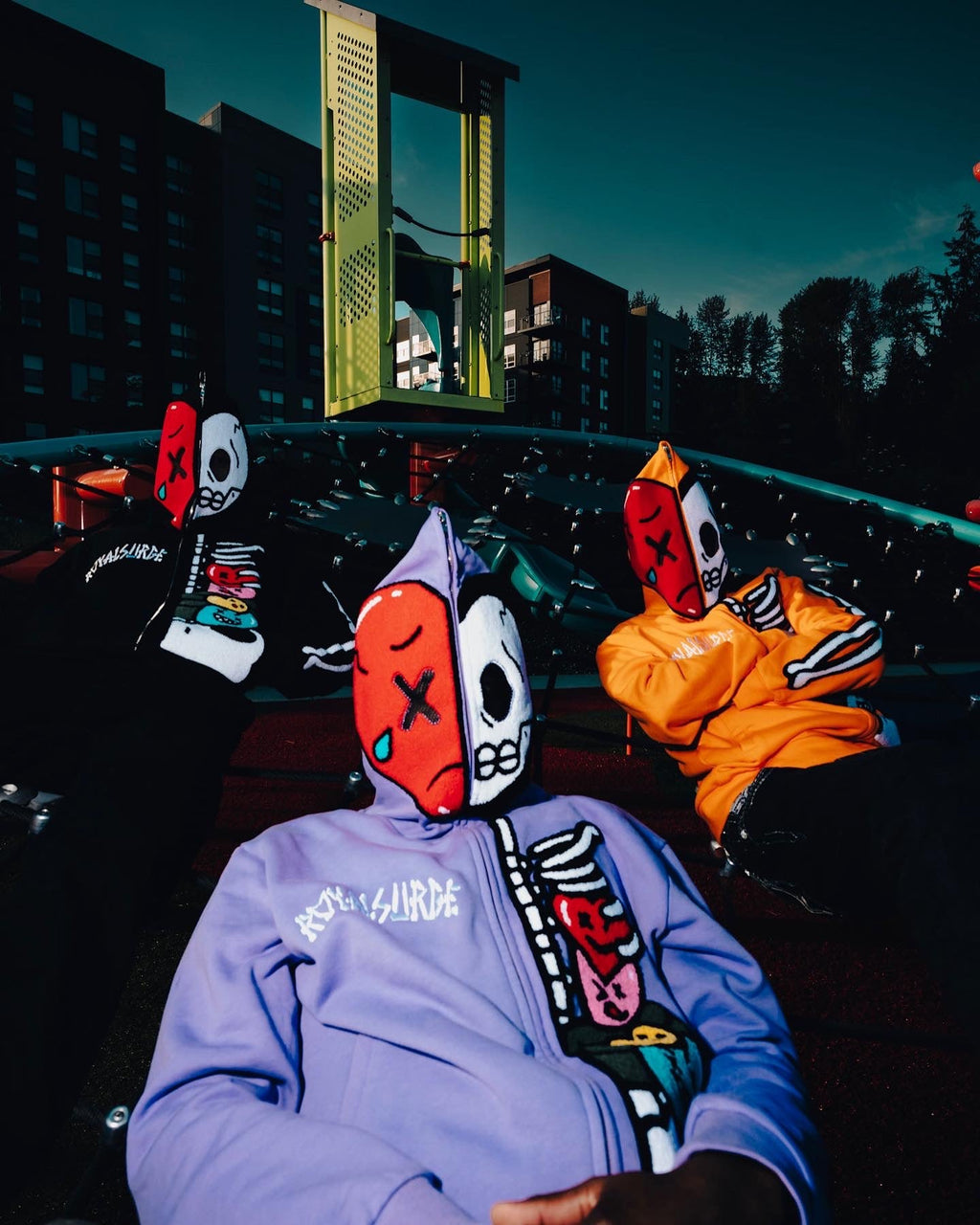 Full zip skeleton hoodie - Royal Surge
