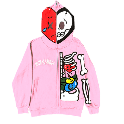 Full zip skeleton hoodie - Royal Surge