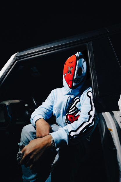 Full zip skeleton hoodie - Royal Surge