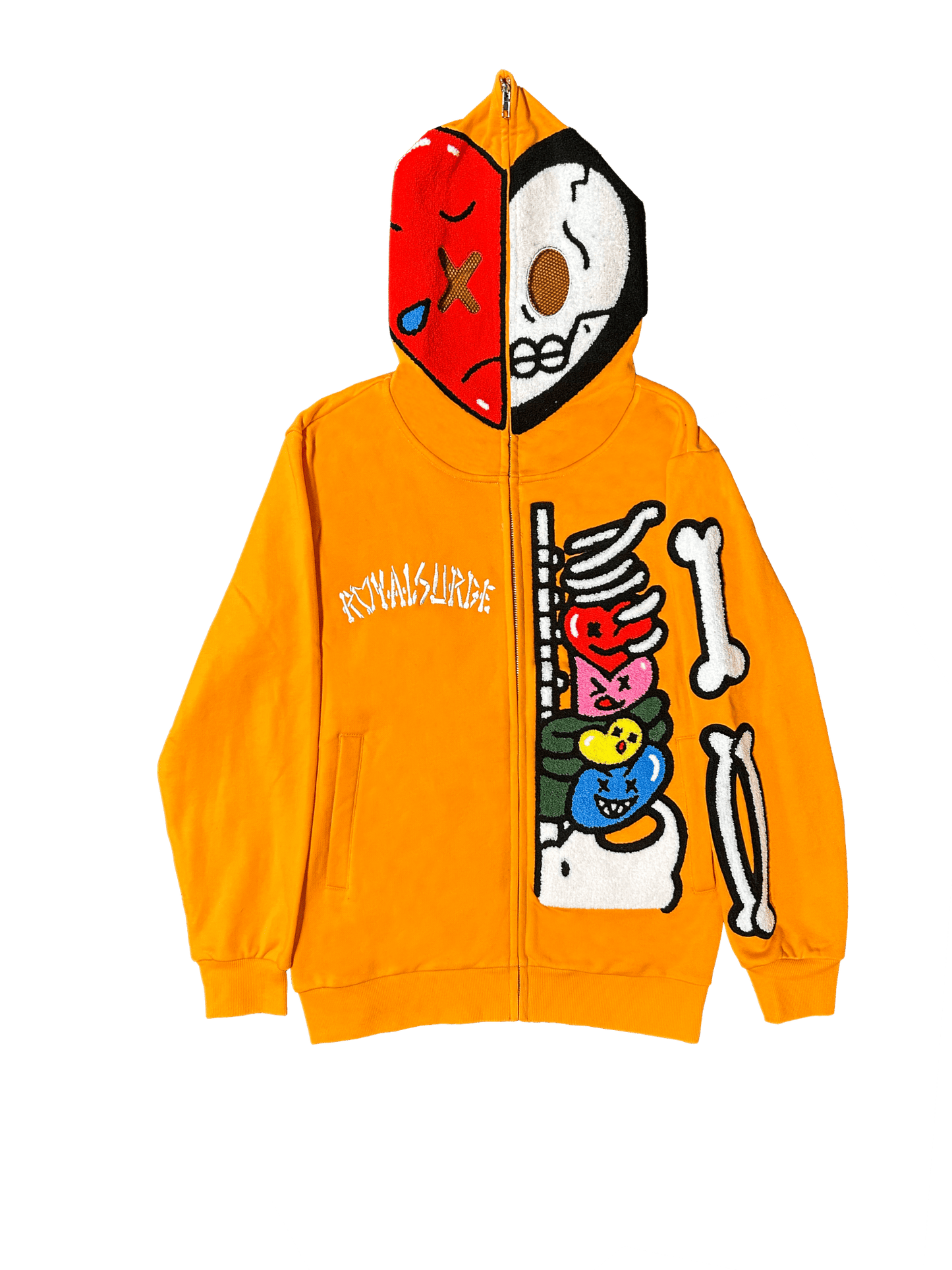 Full zip skeleton hoodie - Royal Surge