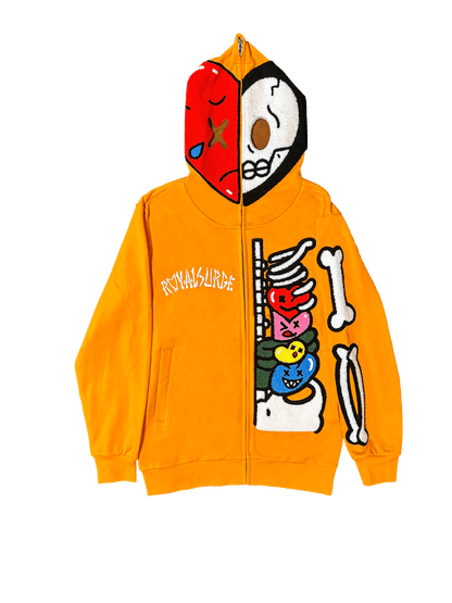 Full zip skeleton hoodie - Royal Surge