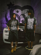 Emotions Camo Leather Shorts - Royal Surge