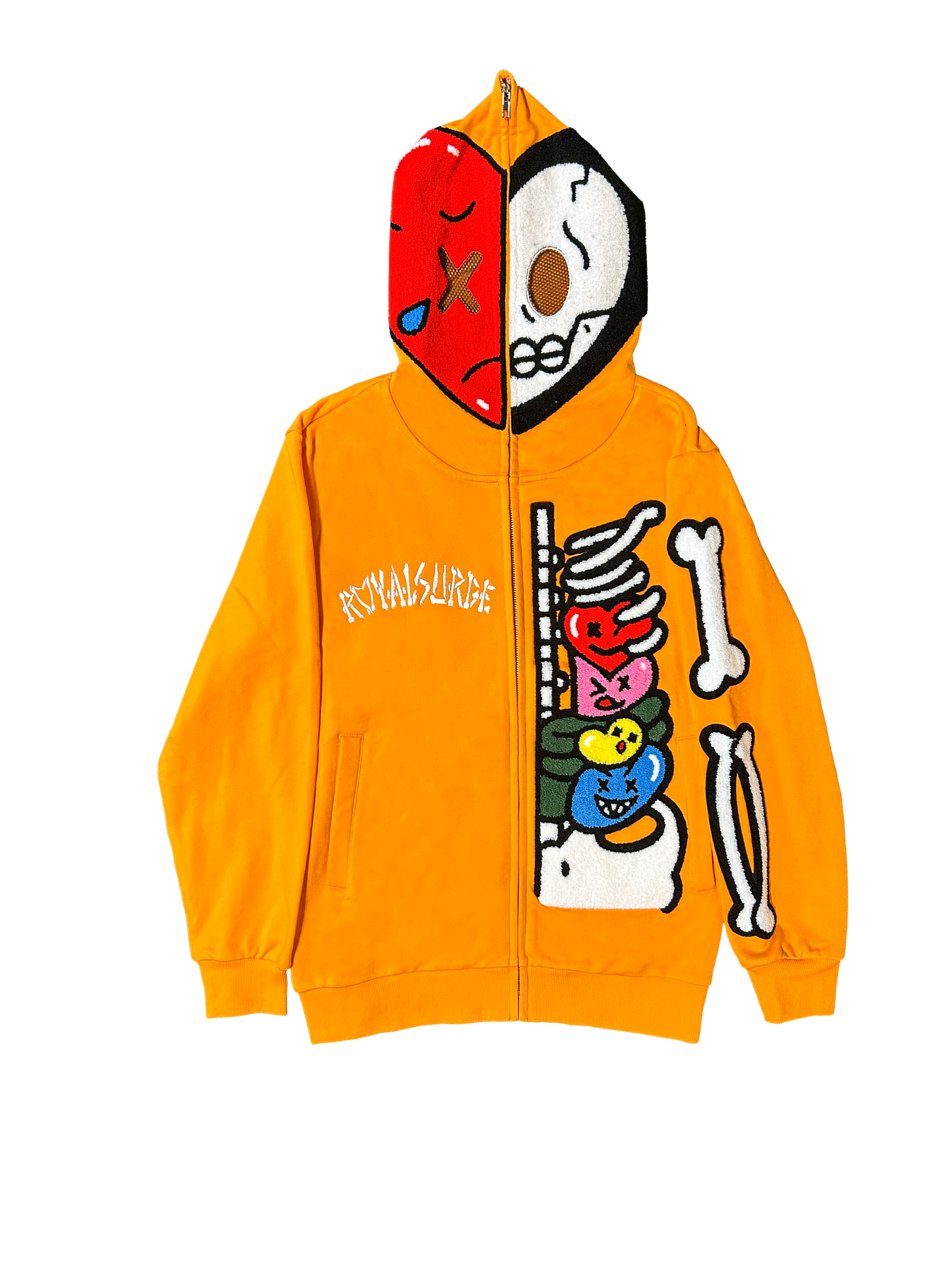 Full zip skeleton hoodie