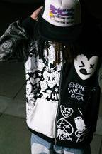 Patchwork camo zip up (Black) - Royal Surge