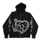 Heart star rhinestone hoodie - Royal Surge