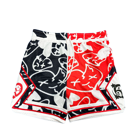 Split camo shorts - Royal Surge
